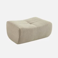 Hocker, Fußhocker mit strukturiertem Bouclé-Bezug für Sessel und Sofas