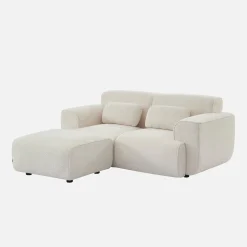 Hocker, Fußstütze für 2-Sitzer-Sofa Wallas Bouclette