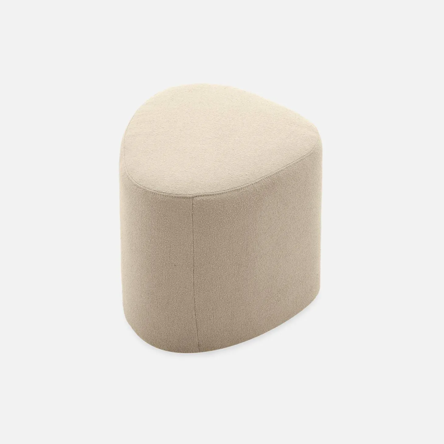 Hocker in Kieselsteinform mit Stoffbezug