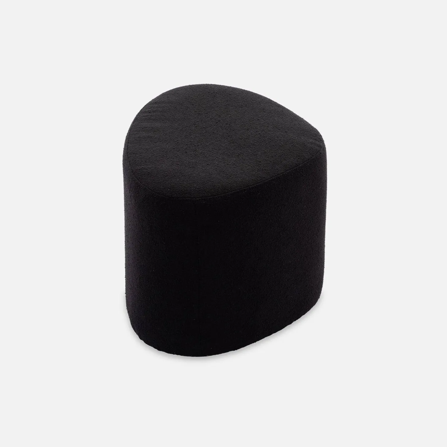 Hocker in Kieselsteinform mit Stoffbezug