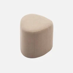 Hocker in Kieselsteinform mit Stoffbezug