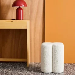Hocker Kleeblatt Bouclé