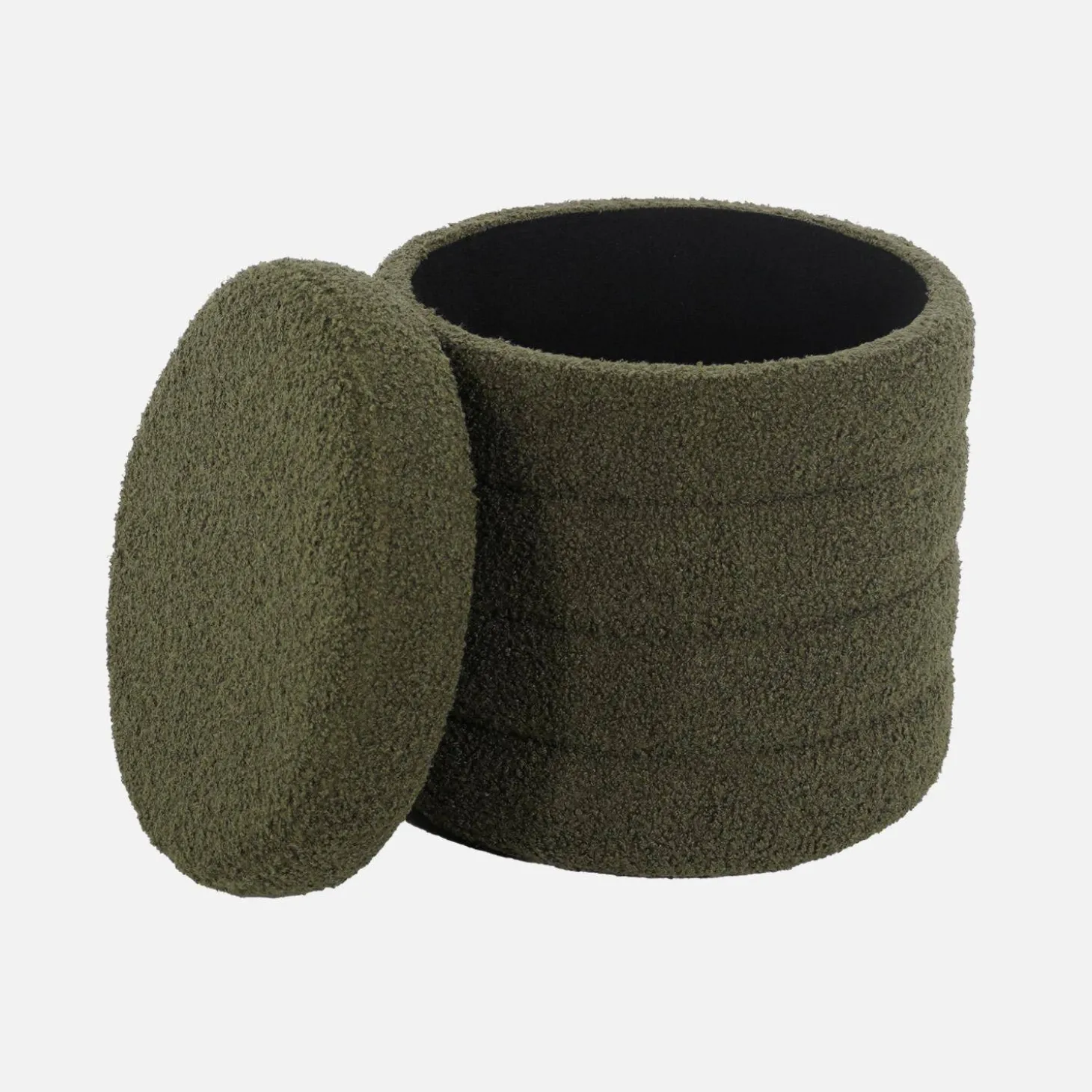 Hocker mit Stauraum und Bouclé-Bezug