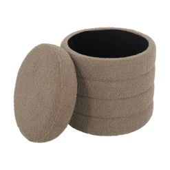 Hocker mit Stauraum und Bouclé-Bezug