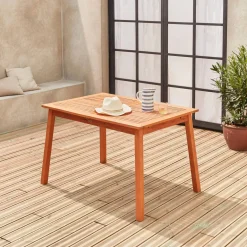 Holz-Gartentisch mit Verlängerung 120-180cm