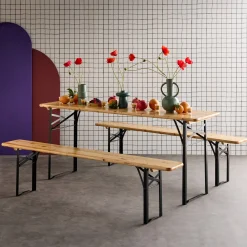 Holztisch mit 2 Sitzbänken 180cm
