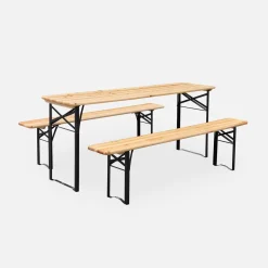 Holztisch mit 2 Sitzbänken 180cm