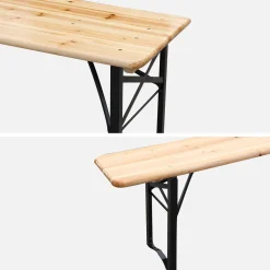 Holztisch mit 2 Sitzbänken 180cm