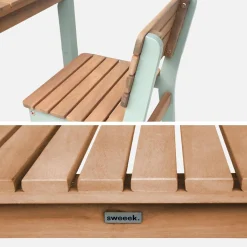 Holztisch + 2 Stühle für Kinder für drinnen / draußen