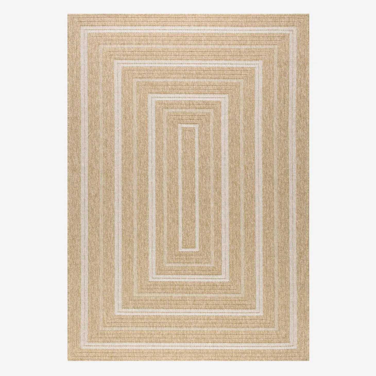 Indoor/Outdoor-Teppich in Jute-Optik, beige mit Mustern