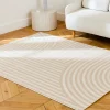 Indoor / Outdoor Teppich mit Bogenmuster beige, 100% recyceltes Polyester