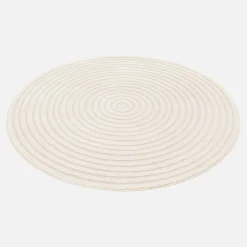 Indoor Teppich Kreismuster mit Relief cremefarben