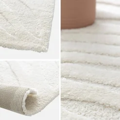 Indoor-Teppich mit cremefarbenem Pflanzenmuster