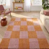 Indoor-Teppich orange und rosa kariert