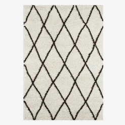 Indoor Teppich Shaggy, Berber-Stil, weiß und schwarz