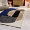 Indoor Teppich Shaggy, geometrisches Muster, mehrfarbig