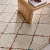 Indoor Teppich Shaggy im Berberstil, cremefarben und mehrfarbig