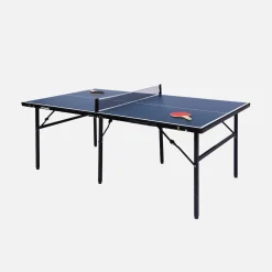 Indoor-Tischtennisplatte mittelgroß mit 2 Schlägern und 3 Bällen