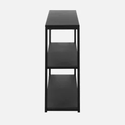 Industrielles niedriges Bücherregal Metall schwarz 3 Ebenen