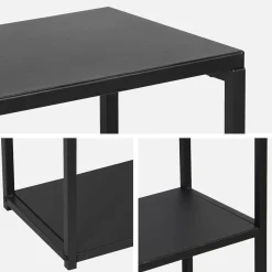 Industrielles niedriges Bücherregal Metall schwarz 3 Ebenen
