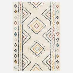 Innenteppich im Berber-Stil creme, blau und orange