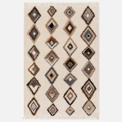Innenteppich mit ethnischen Motiven, beige