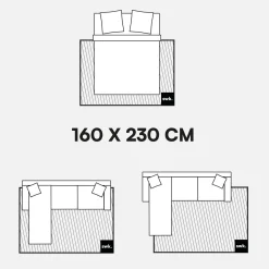 Innenteppich mit Retro-Muster cremefarben