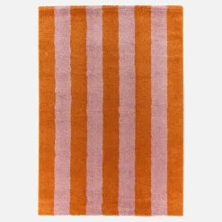 Innenteppich orange-rosa gestreift
