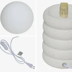 Innen-Tischlampe mit gesprenkeltem Keramiksockel, Höhe 28 cm