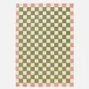 In- und Outdoor-Teppich, rosa und grün kariert
