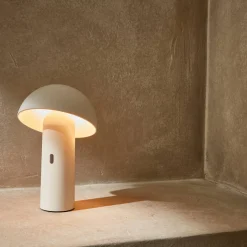 Kabellose Tischlampe mit schwenkbarem Kopf H 28 cm