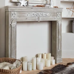 Kaminmantel mit gekalkter Holzoptik