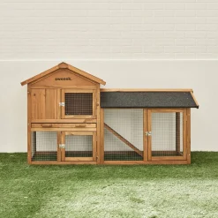 Kaninchen- und Hasenstall, 4 Tiere, Stall mit Gehege, Hühnerstall