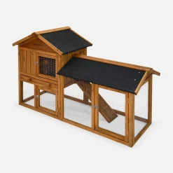 Kaninchen- und Hasenstall, 4 Tiere, Stall mit Gehege, Hühnerstall