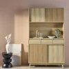 Küchenschrank mit Holzoptik, 4 Türen und 3 Schubladen B 110 cm