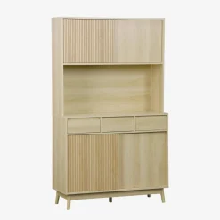 Küchenschrank mit Holzoptik, 4 Türen und 3 Schubladen B 110 cm