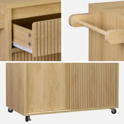 Küchenwagen Holzoptik 1 Griff 1 Schublade 2 Türen