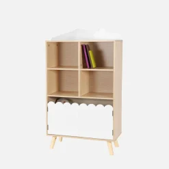 Kinderbücherregal, 2 Türen und 4 Regale