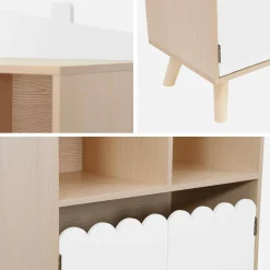 Kinderbücherregal, 2 Türen und 4 Regale