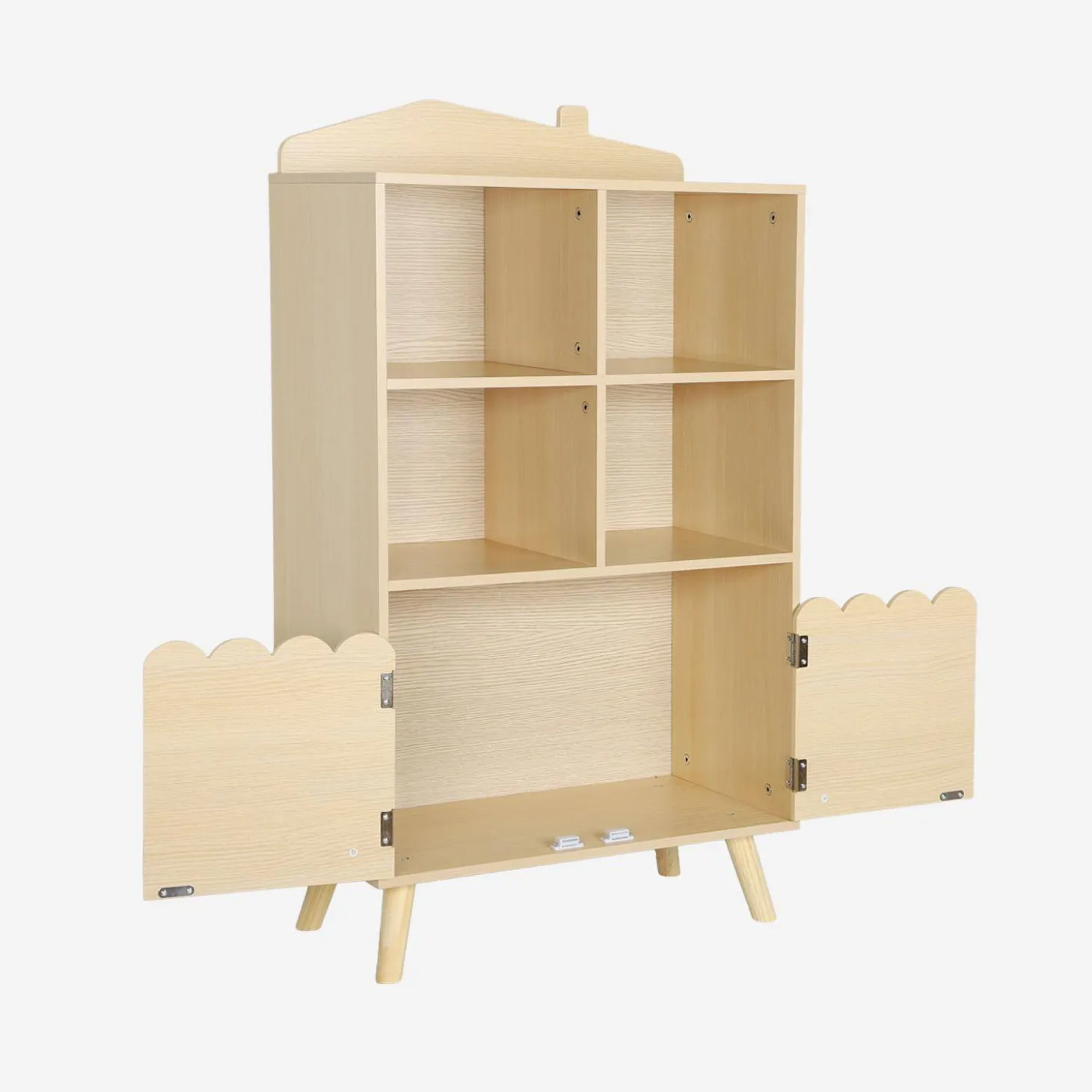 Kinderbücherregal, 2 Türen und 4 Regale