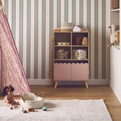 Kinderbücherregal, 2 Türen und 4 Regale