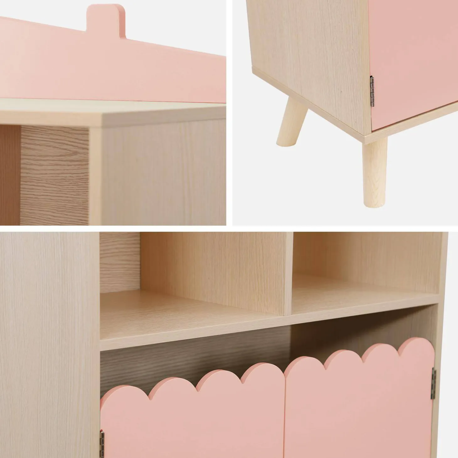 Kinderbücherregal, 2 Türen und 4 Regale
