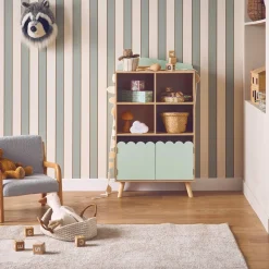 Kinderbücherregal, 2 Türen und 4 Regale