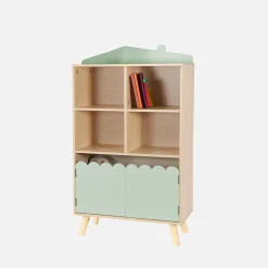 Kinderbücherregal, 2 Türen und 4 Regale