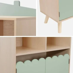 Kinderbücherregal, 2 Türen und 4 Regale