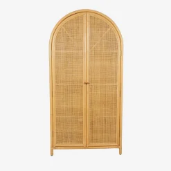 Kinderkleiderschrank Bohème aus natürlichem Rattan und Rattan-Geflecht