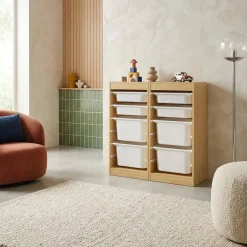 Kindermöbel Aufbewahrung mit 4 Aufbewahrungsboxen (2er-Set)