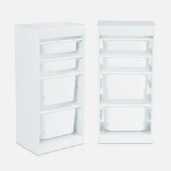 Kindermöbel Aufbewahrung mit 4 Aufbewahrungsboxen (2er-Set)