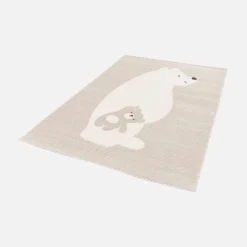 Kinderteppich beige / cremefarben, Indoor Teppich Bärchenmotiv