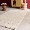 Kinderteppich mit Pünktchenmuster, Indoor Teppich cremefarben und mehrfarbig